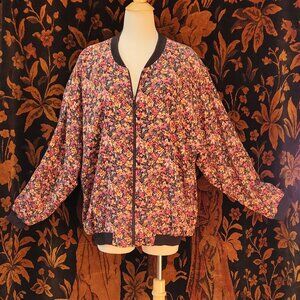 Oversized Floral 90s Windbreaker